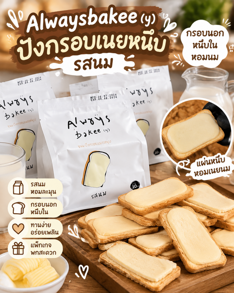 🍞✨ Alwaysbakee(y) ปังกรอบเนยหนึบ รสนม ✨🍞